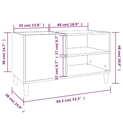 vidaXL Skříňka na LP desky bílá 84,5 x 38 x 48 cm kompozitní dřevo