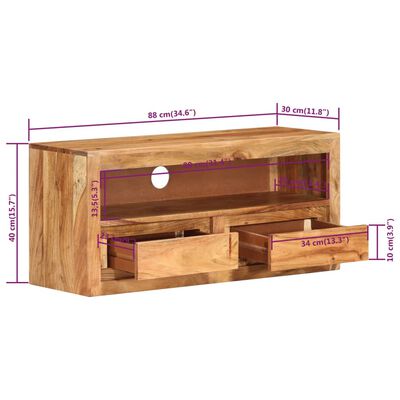 vidaXL TV stolek 88 x 30 x 40 cm masivní akáciové dřevo