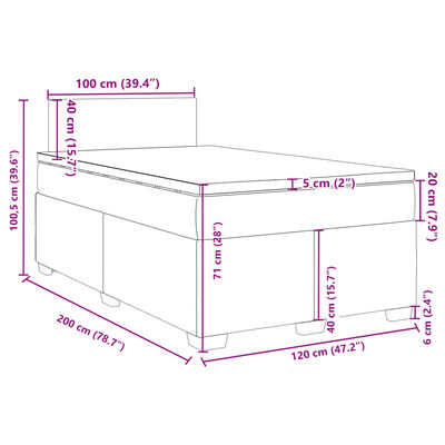 vidaXL Box spring postel s matrací růžová 120 x 200 cm samet