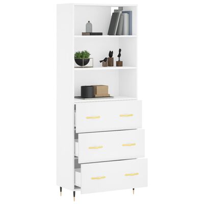 vidaXL Skříň highboard bílá 69,5 x 34 x 180 cm kompozitní dřevo