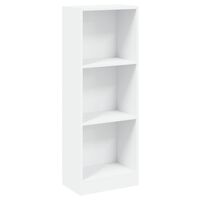 vidaXL 3patrová knihovna bílá 40 x 24 x 109 cm kompozitní dřevo