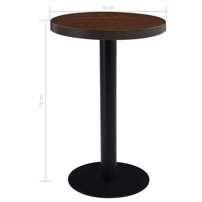 vidaXL Bistro stolek tmavě hnědý 50 cm MDF