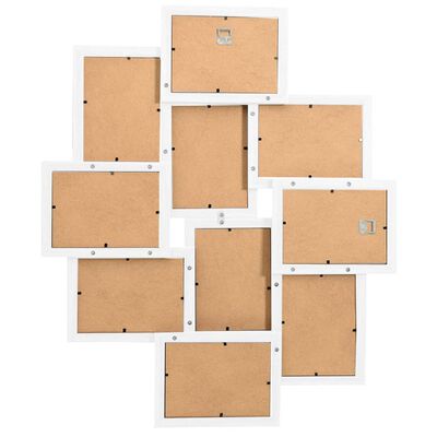 vidaXL Kolážový fotorámeček na 10 obrázků (13 x 18 cm) bílý MDF