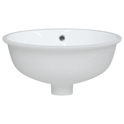 vidaXL Umyvadlo do koupelny bílé 37 x 31 x 17,5 cm oválné keramika