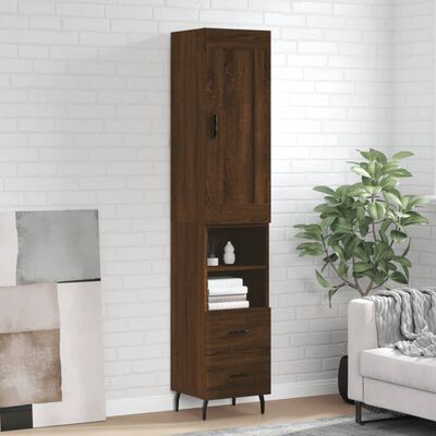 vidaXL Skříň highboard hnědý dub 34,5 x 34 x 180 cm kompozitní dřevo