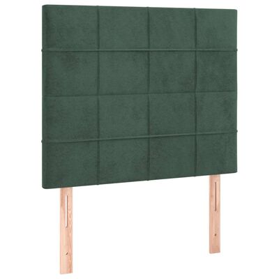 vidaXL Box spring postel s matrací tmavě zelená 100x200 cm samet