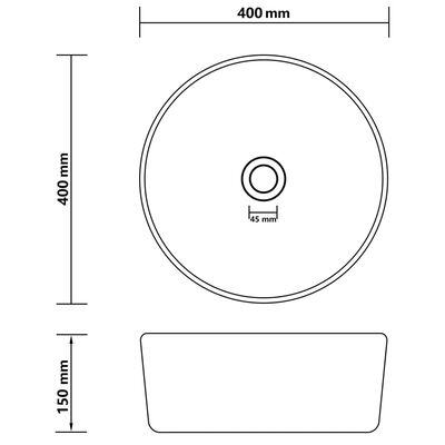 vidaXL Luxusní umyvadlo kulaté matné tmavě hnědé 40 x 15 cm keramické