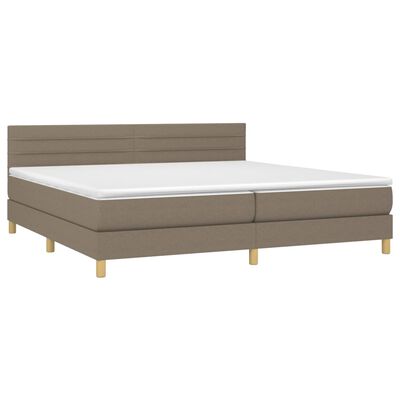 vidaXL Box spring postel s matrací a LED taupe 200x200 cm textil