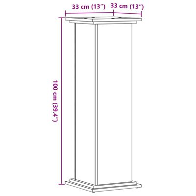 vidaXL Stojan na rostliny kouřový dub 33x33x100 cm kompozitní dřevo