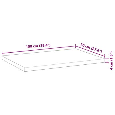 vidaXL Deska psacího stolu neošetřená 100 x 70 x 4 cm masivní akácie