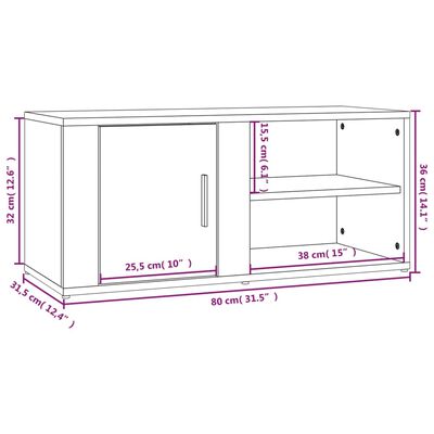 vidaXL TV skříňka černá 80 x 31,5 x 36 cm kompozitní dřevo