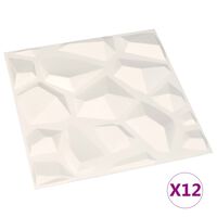 vidaXL 12 ks Nástěnné panely 3D 0,5 x 0,5 m 3 m²