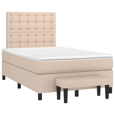 vidaXL Box spring postel s matrací cappuccino 120x200 cm umělá kůže