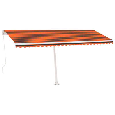 vidaXL Volně stojící ručně zatahovací markýza 500x300 cm oranžovohnědá