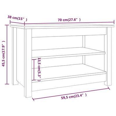 vidaXL Lavice s botníkem šedá 70 x 38 x 45,5 cm masivní borovice