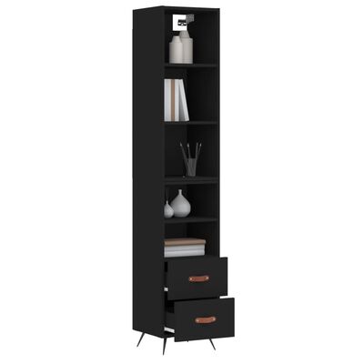 vidaXL Skříň highboard černá 34,5 x 34 x 180 cm kompozitní dřevo