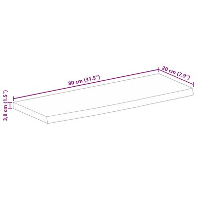 vidaXL Stolní deska živá hrana 80 x 20 x 3,8 cm masivní mangovník