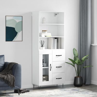 vidaXL Skříň highboard bílá 69,5 x 34 x 180 cm kompozitní dřevo