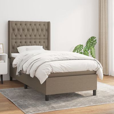 vidaXL Box spring postel s matrací taupe 100 x 200 cm textil