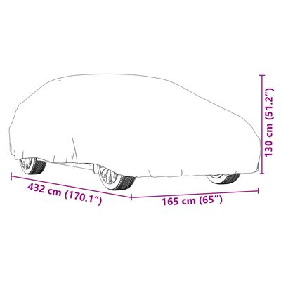 vidaXL Autopotah pro sedan s popruhy na přezky celý stříbrný M