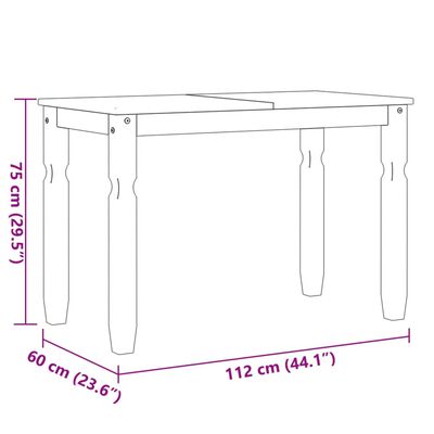 vidaXL Jídelní stůl Corona 112 x 60 x 75 cm masivní borové dřevo