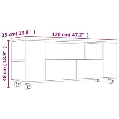 vidaXL TV skříňka černá 120x35x48 cm kompozitní dřevo