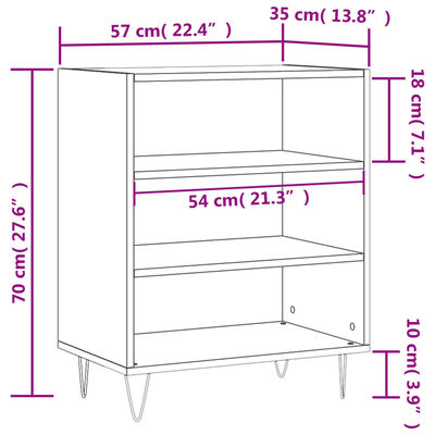 vidaXL Příborník bílý 57 x 35 x 70 cm kompozitní dřevo