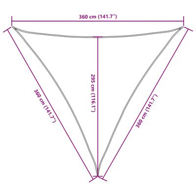 vidaXL Plachta proti slunci oxford, trojúhelník 3,6x3,6x3,6m antracit