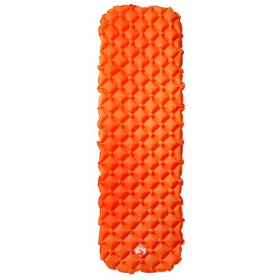 vidaXL Nafukovací kempingová matrace pro 1 osobu oranžová 190x58x6 cm
