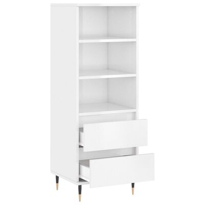 vidaXL Skříň highboard bílá s vysokým leskem 40 x 36 x 110 cm kompozit