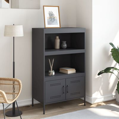 vidaXL Skříň highboard antracitová 68 x 39 x 113 cm ocel