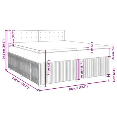 vidaXL Box spring postel s matrací tmavě hnědá 200x200 cm textil