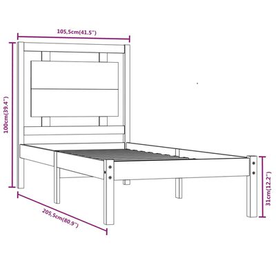 vidaXL Rám postele medově hnědý masivní dřevo 100 x 200 cm