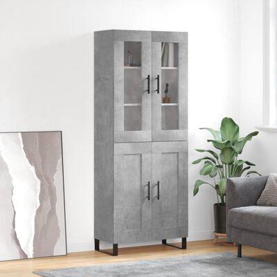 vidaXL Skříň highboard betonově šedá 69,5x34x180 cm kompozitní dřevo