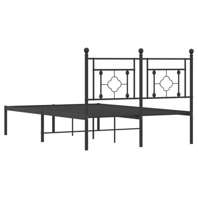 vidaXL Kovový rám postele s čelem černý 120 x 200 cm