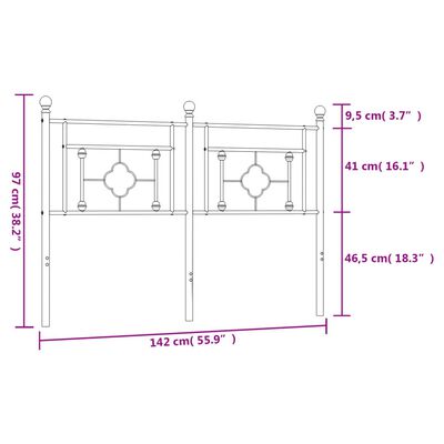 vidaXL Kovové čelo postele bílé 135 cm