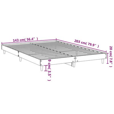 vidaXL Rám postele bez matrace hnědý dub 140 x 200 cm kompozitní dřevo