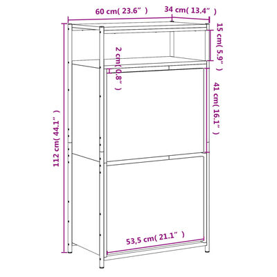 vidaXL Botník hnědý dub 60 x 34 x 112 cm kompozitní dřevo