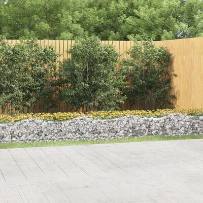 vidaXL Klenutý gabion vyvýšený záhon 800x100x50 cm pozinkované železo