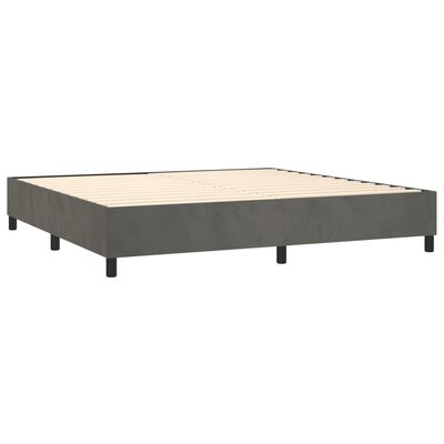 vidaXL Box spring postel s matrací tmavě šedá 200x200 cm samet