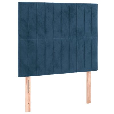 vidaXL Box spring postel s matrací tmavě modrá 120 x 200 cm samet