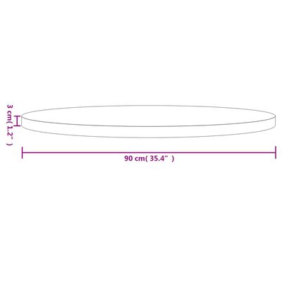 vidaXL Stolní deska kulatá bílá Ø 90 x 3 cm masivní borové dřevo