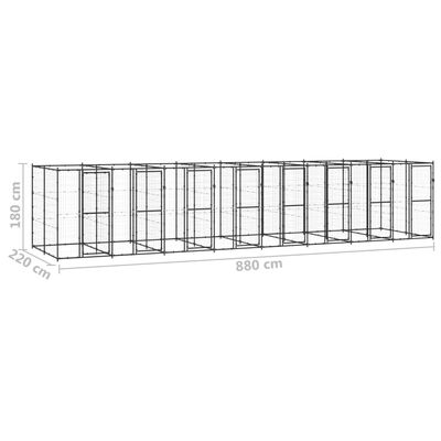 vidaXL Venkovní psí kotec ocel 19,36 m²