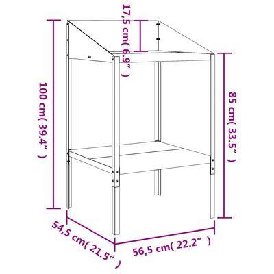 vidaXL Stojan na rostliny antracitový 56,5x54,5x100cm pozinkovaná ocel