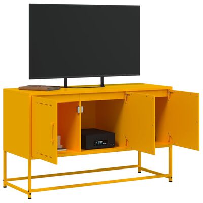 vidaXL TV skříňka hořčicově žlutá 100,5 x 39 x 60,5 cm ocel