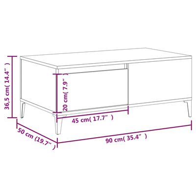 vidaXL Konferenční stolek dub sonoma 90x50x36,5 cm kompozitní dřevo