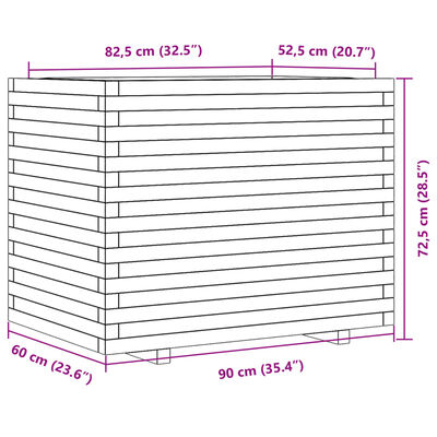 vidaXL Zahradní truhlík 90 x 60 x 72,5 cm impregnované borové dřevo