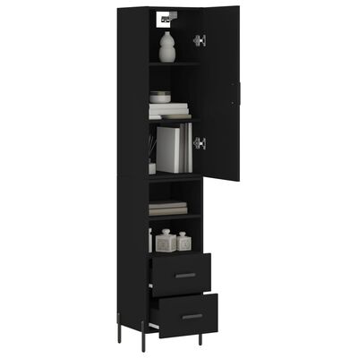 vidaXL Skříň highboard černá 34,5 x 34 x 180 cm kompozitní dřevo