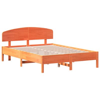 vidaXL Rám postele s čelem voskově hnědý 120 x 200 cm masivní borovice