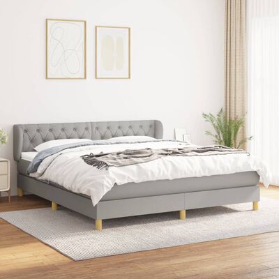 vidaXL Box spring postel s matrací světle šedá 160 x 200 cm textil